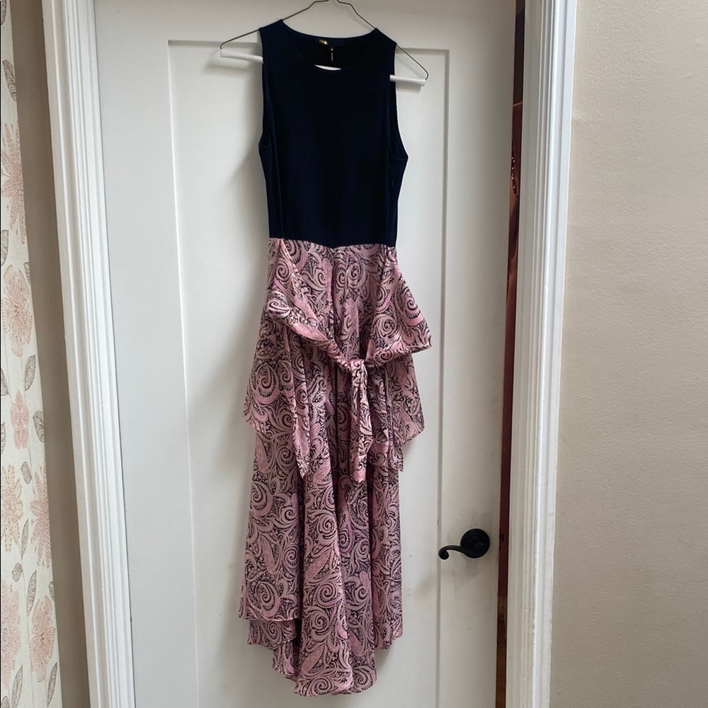 Elegant Black and Pink Sleeveless Maje Dress